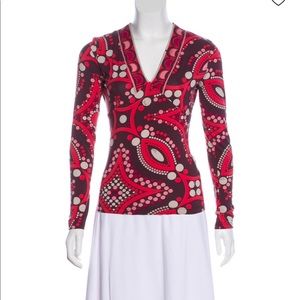 Emilio Pucci long sleeves top red/beige/orange